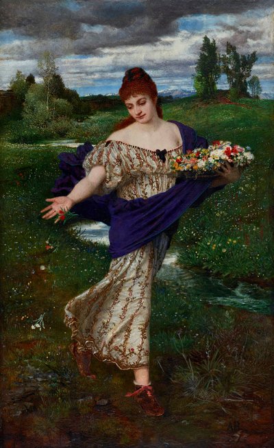 Flora scattering flowers by Arnold Böcklin